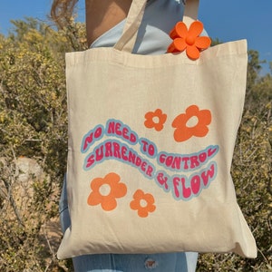Ästhetische Tragetasche - Keine Notwendigkeit zur Kontrolle - Tragetasche Canvas - 100% Baumwolle - Sommertasche
