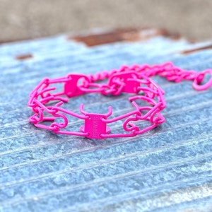 Custom Powder Coated Neon Pink Herm Sprenger Prong Collar for Dogs