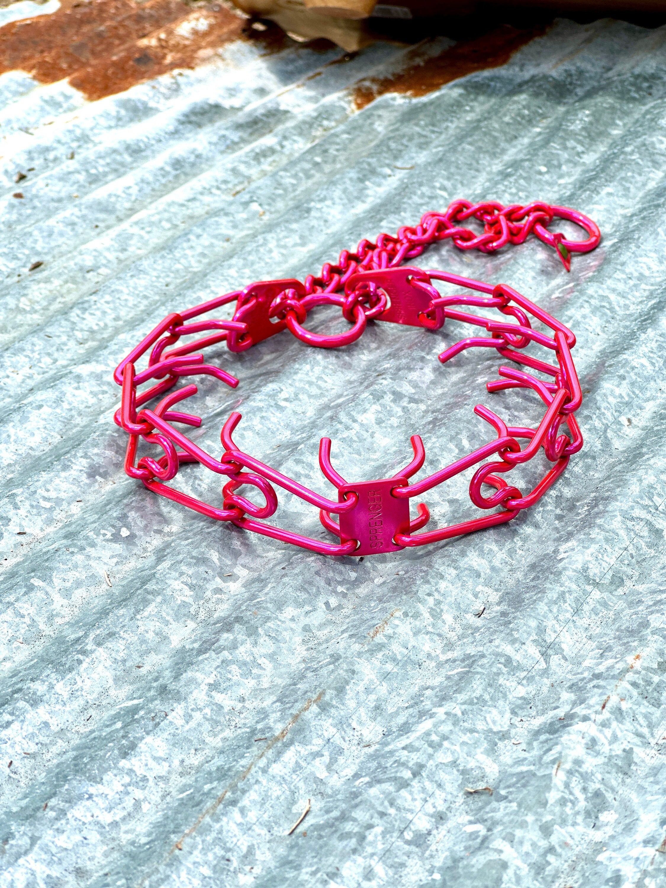 Corkey Custom Powder Coated Corkey Pink Herm Sprenger Prong Collar for Dogs ...