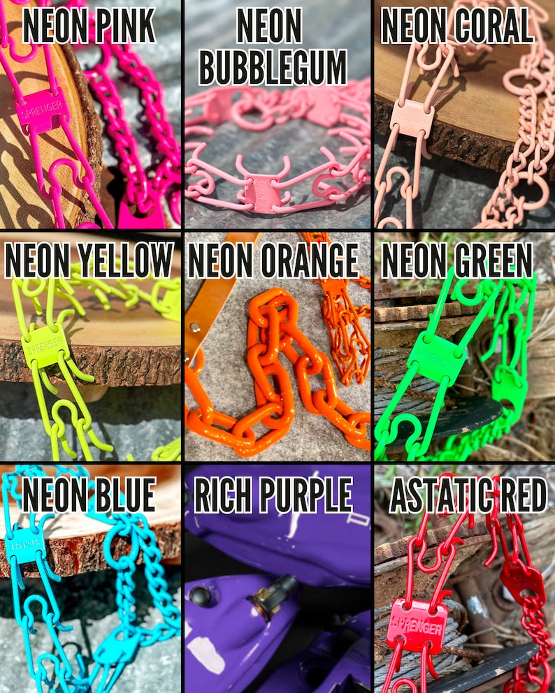3mm Long Link Fur Saver Custom Powder Coated Herm Sprenger Collar for Dogs image 7
