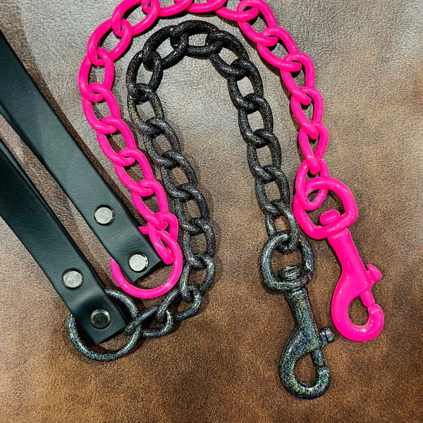 48” 4mm Chain Leash Custom Powder Coated for Dogs, Biothane