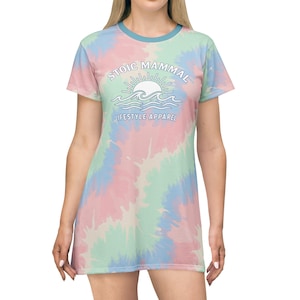 Pastel Cloud Tie Dye T Shirt Dress