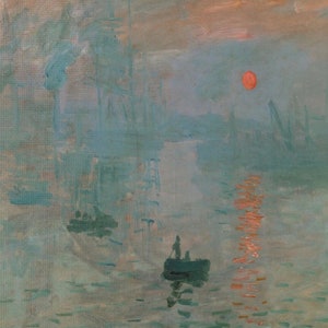 Impression, Sunrise by Claude Monet (1872) Print on Canvas || Stretched, 0.75&quot; || Fine Art Print Canvas Wall Art