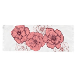 Bufanda ligera con estampado de rosas // Bufanda floral rosa // Estampado de rosas