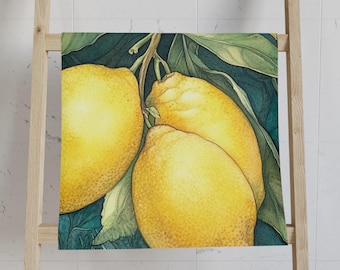 Lemon Hand Towel || 28" x 16" || Gift for Foodies, Kitchen, Home Decor, Summer Vibe, Bright Bathroom Accessories, Chic Kitchen Tea Towels