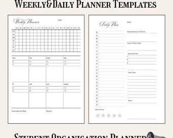 Student Planner Printable: Weekly & Daily Productivity Journal (PDF)