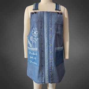 Handmade Denim Patchwork Dress, lightweight, Large