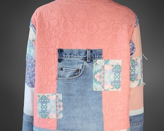 Handmade Quilt Sweatshirt | Vintage Crewneck Pullover