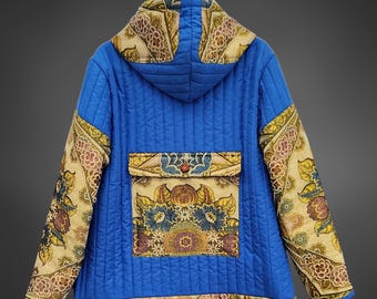 Upcycled Quilt Hoodie: Unisex design size L-XL