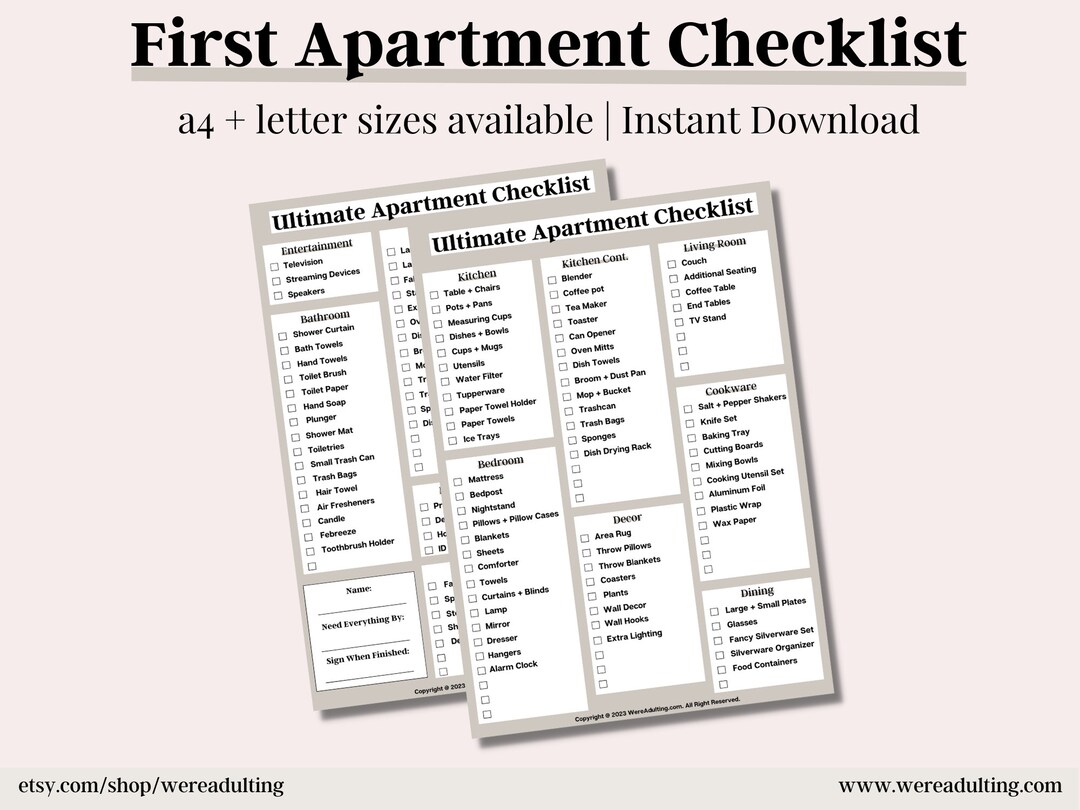 College Apartment Checklist: The Only List You'll Ever Need
