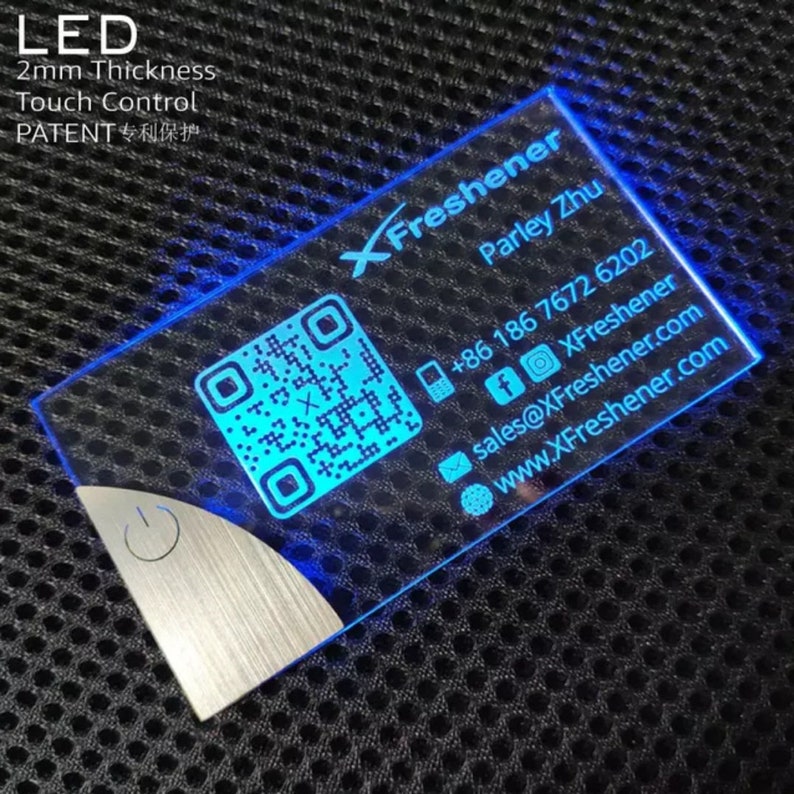 Acrylic LED Business Cards, Personalized Custom Engraved Business Cards