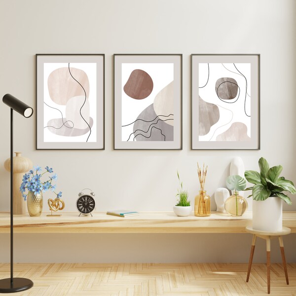 wall art digital download, Neutral Set of 3 Prints, Minimalist Beige Prints Set of 3, Abstract Printable Wall Art, DIGITAL DOWNLOAD , jpg