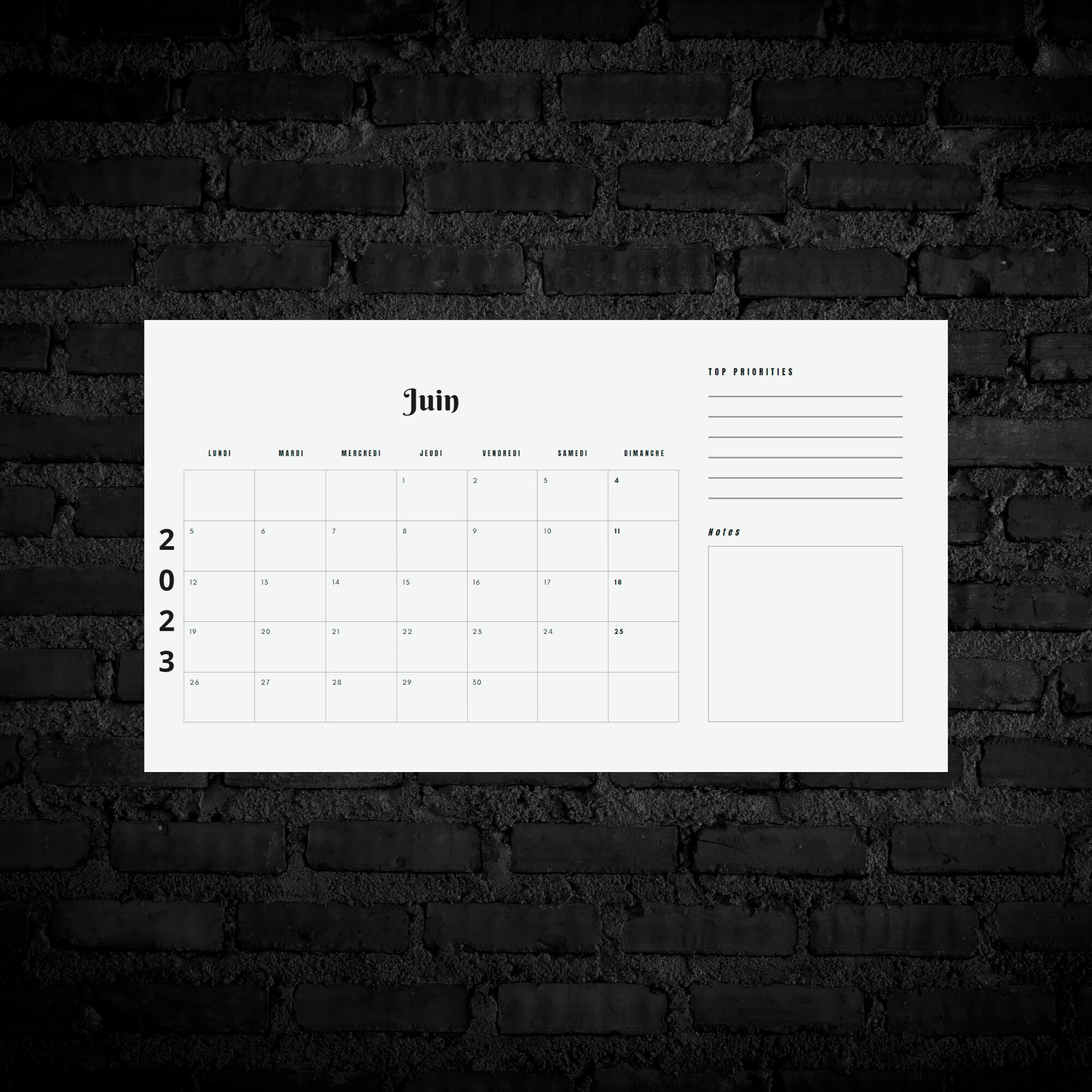 Printable 2023 Calendar Digital Monthly Planner 2023 Etsy UK