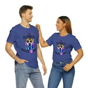 Unisex Jersey Short Sleeve Tee, peace, dog, t-shirt, love, gift, Christmas, gift, high quality, soft, comfort