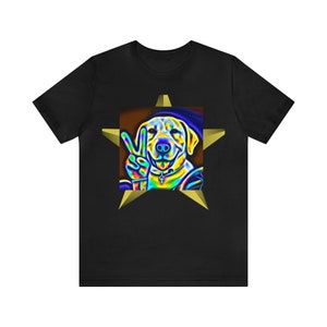 Unisex Jersey Short Sleeve Tee, Peace, Dog, Gift, Christmas, Pet, SunDuck, Love, Lab, Pit, Fun, Comfy, Soft, Quality
