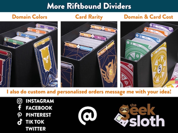 RIFTBOUND Card COST & DOMAIN Color Dividers, League of Legends Separators  Tcg Card Game Organizers - Etsy