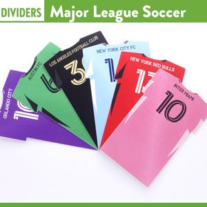DIVISORES DE FUTEBOL MLS 2025 - Divisores TCG da Major League Soccer Fútbol - Separadores de jogos de cartas - Organização de armazenamento de jogos de cartas colecionáveis
