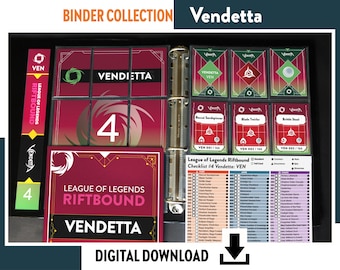 BINDER COLLECTION VENDETTA Riftbound League of Legends - Checklist, Placeholders, Covers & Dividers Card Game album organizer