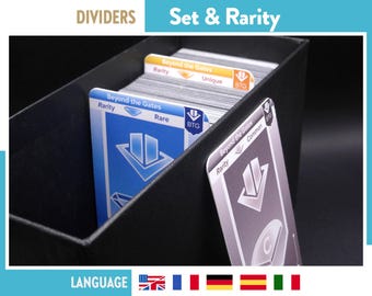ALTERED SET Name & Karte RARITÄT Deck Box Erweiterung Trenner Tcg Card Game Organizers