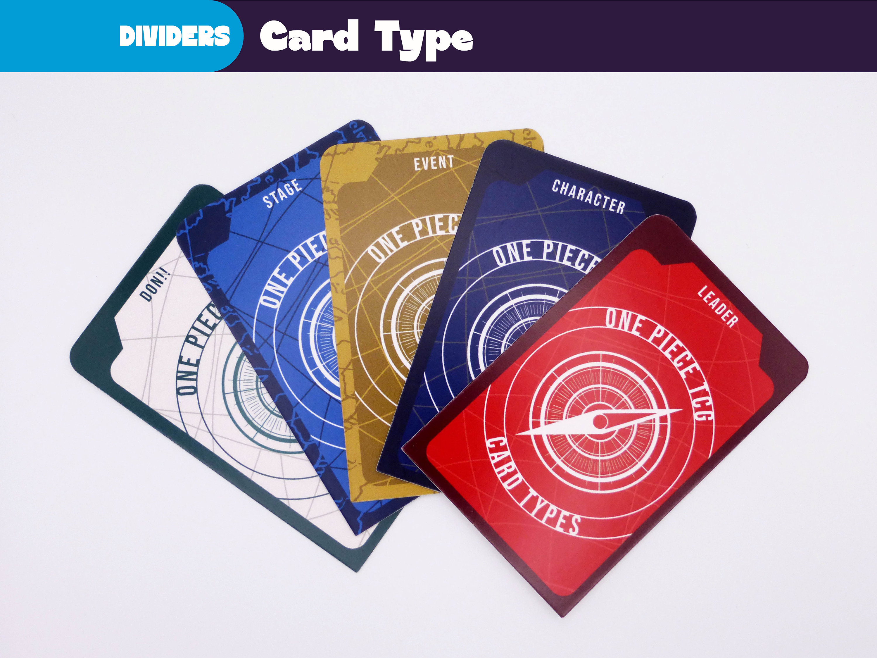 One Piece Tcg 5 DIVIDERS CARD TYPES - One Piece Card Separators - Card Deck  Storage Organization - Etsy