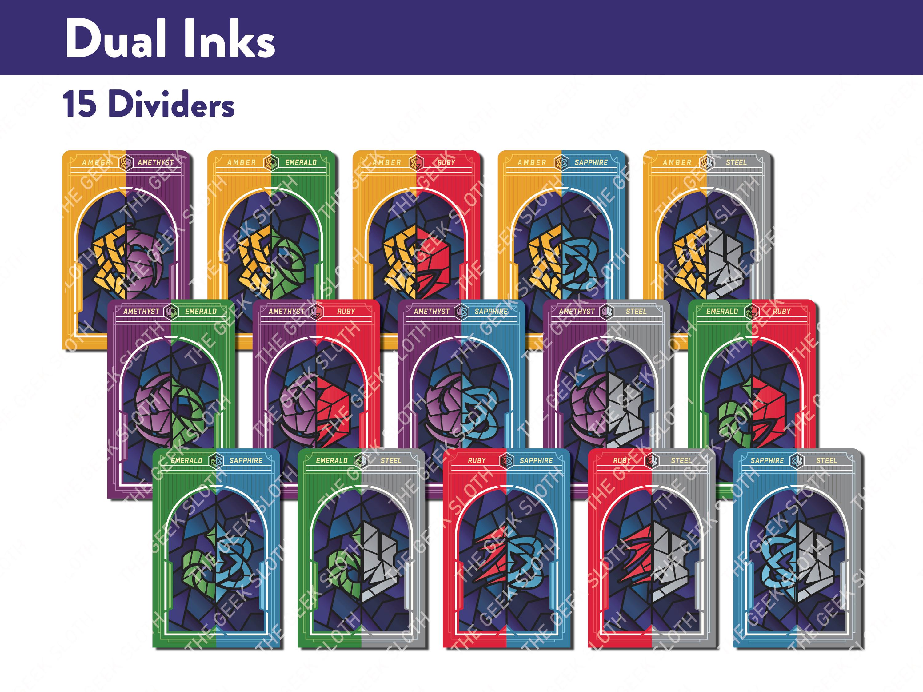 DUAL INK COLOR Dividers Lorcana 15pcs Separators - Lorcana Trading Card ...