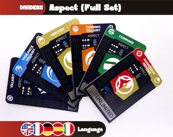 UNLIMITED ASPECT COLOR 22 Teiler Komplettes Set Star Wars Card Trennzeichen Deck Lagerung Organisation