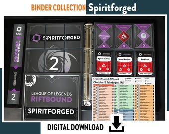 BINDER COLLECTION SPIRITFORGED Riftbound League of Legends - Checkliste, Platzhalter, Cover & Divider Card Game Album Organizer