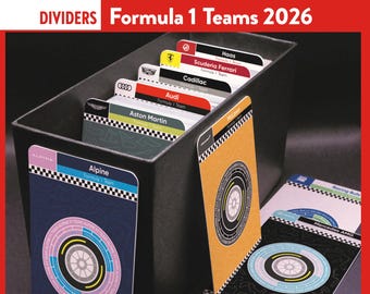 F1 TEAMS 2026 DIVIDERS Formel 1 Tcg Trennzeichen - Organisation der Kartenaufbewahrung
