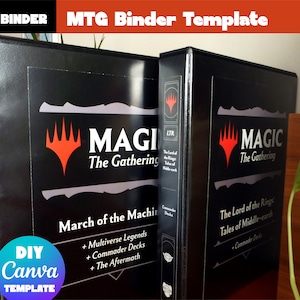 MTG Binder Template for Canva - Print at Home Label Template Magic the ...