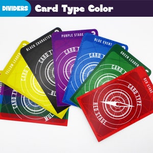 Intercalaires One Piece tcg 26 COULEUR DU TYPE DE CARTE - Séparateurs de cartes One Piece - Organisation du stockage du jeu de cartes
