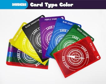 One Piece tcg 26 divisores TIPO DE TARJETA COLOR - Separadores de tarjetas de una pieza - Organización de almacenamiento de mazos de cartas