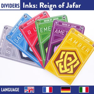 REIGN of JAFAR DIVIDERS Ink Color & Set Lorcana 6 Stück Trennzeichen-Sammelkartenspiel tcg Kartendeck Trennzeichen Aufbewahrung/organisation
