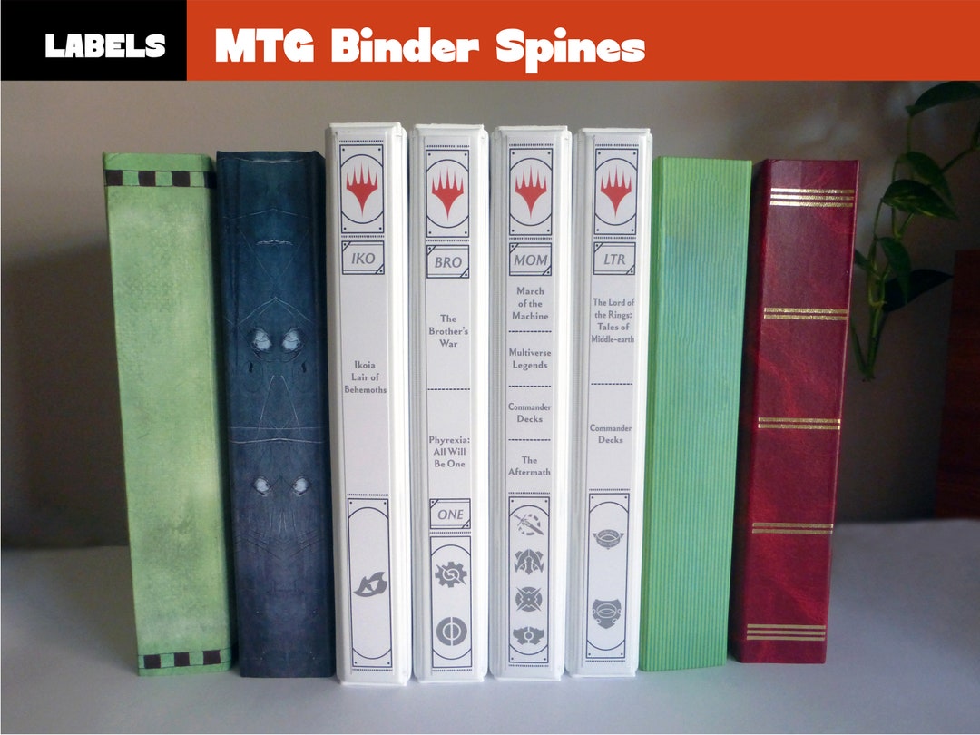 MTG Custom Binder Labels Spines for Magic the Gathering Trading Cards