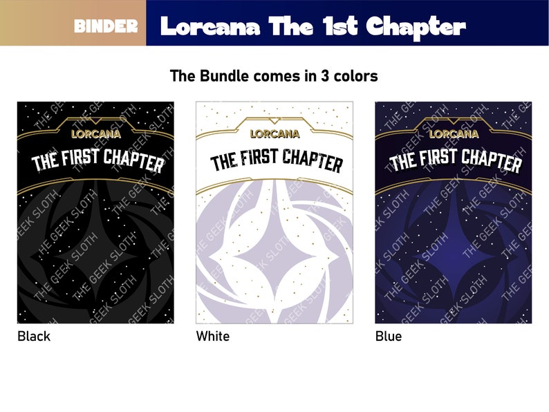 Lorcana Binder Files the First Chapter - Front and Back Covers + Spine ...