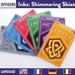 SHIMMERING SKIES DIVIDERS Ink Color Set Lorcana 6stk Trenner - Trading Card Game tcg Card Deck Divider -Aufbewahrung / Organisation