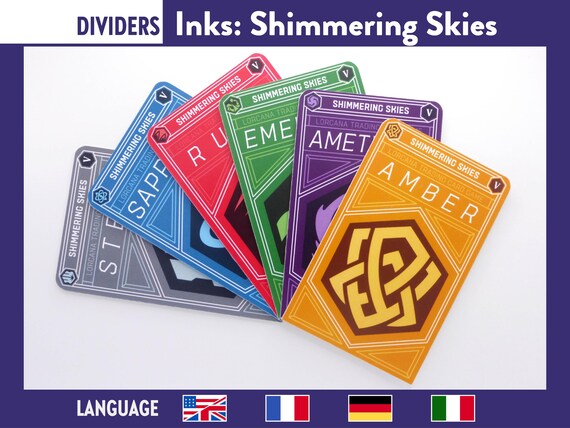shimmering skies lorcana cards DIVIDERS Ink Color Set 6pcs Separators - Trading Card Game Tcg Card Deck Divider -storage Organisation/organization In Shimmering Skies Disney Lorcana Trading Card Game