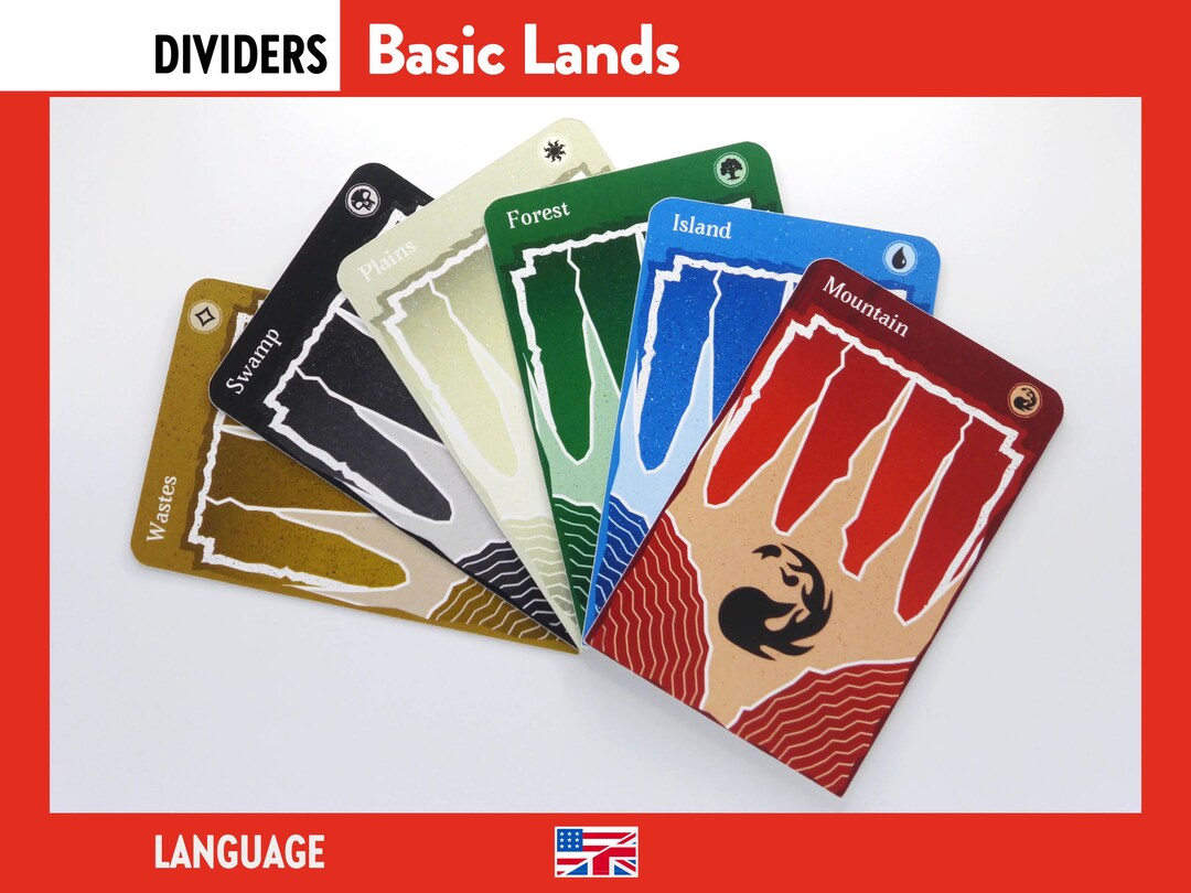 MTG BASIC LAND Dividers Magic the Gathering Card Game Deck Box ...