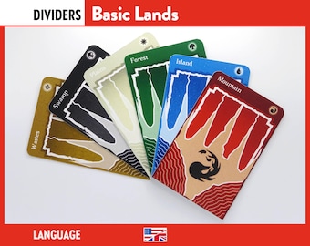 MTG BASIC LAND Dividers Magic The Gathering Card Game Deck Box Trenner Aufbewahrung Organisation/Einteilung