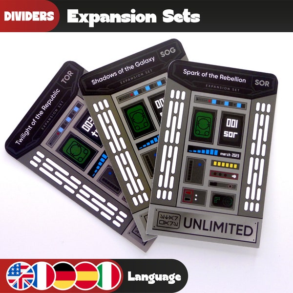 UNLIMITED 3 Dividers - EXPANSION SET Star Wars Unlimited Card Separators - Card deck storage organization