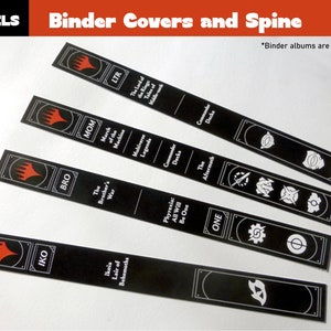 MTG Custom Binder Labels Spines and Covers for Magic the Gathering