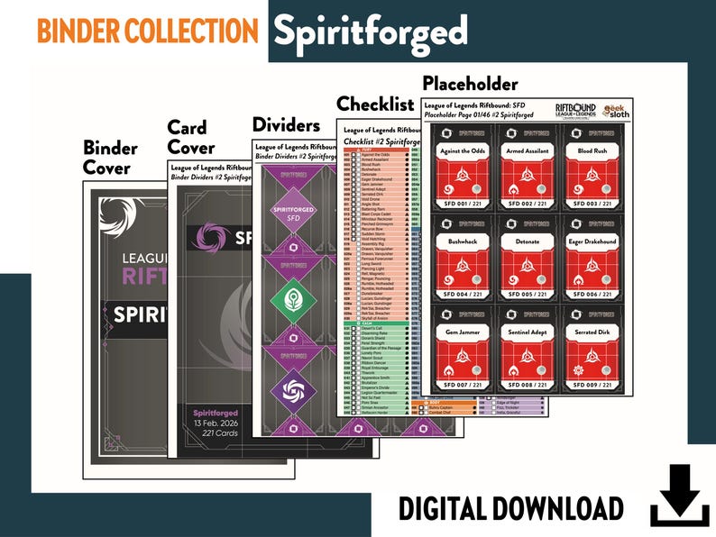 BINDER COLLECTION SPIRITFORGED Riftbound League of Legends - Checklist ...