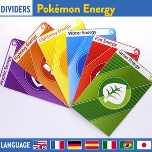 POKÉMON ENERGY DIVIDERS 12 Separators Tcg Card Organizer