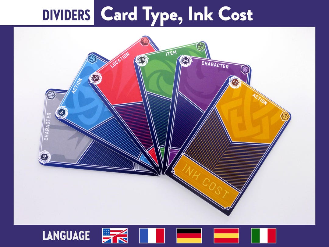 TYPE INK COST Dividers Lorcana 120pcs Separators - Lorcana Trading Card ...