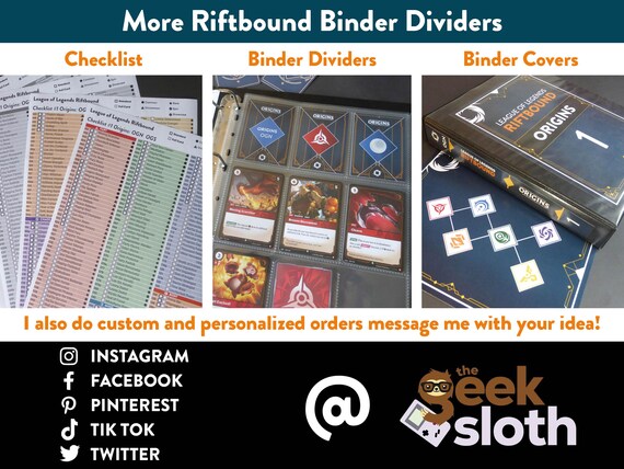 riftbound origins card list CARD CHECKLIST ORIGINS Riftbound League of Legends Trading Card Game Album  Binder Collection Organizer