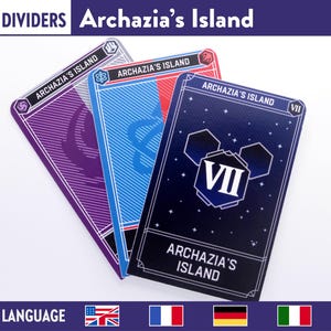 ARCHAZIA'S ISLAND SET Divisores Lorcana 3 piezas Separadores - Juego de cartas coleccionables Lorcana tcg Divisor de baraja de cartas - Organización/almacenamiento