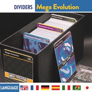 Pokémon MEGA EVOLUTION DIVIDERS Séparateurs Organiseur de Cartes Tcg
