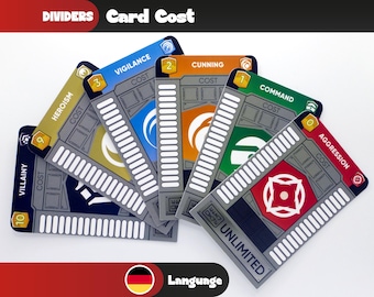 UNLIMITED CARD COST ASpect Dividers Star Wars Unlimited Deck Trennzeichen - Organisation der Kartenstapel