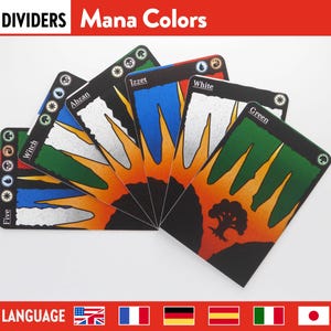 MTG 32 Dividers MANA COLOR Combinations Magic The Gathering tcg Trading Card Game separators collection deck box sort storage organisation