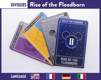 Divisores RISE of the FLOODBORN SET Lorcana 4 piezas - Juego de cartas coleccionables tcg Divisor de baraja de cartas - Organización/almacenamiento