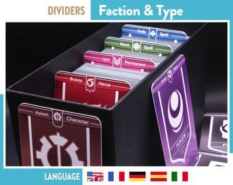 ALTERED FRACTION Farbe & Kartentyp Trennblätter Deck Box Trennzeichen Tcg Card Game Organizers